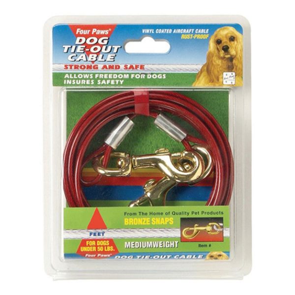 Four Paws Med Tie-Out Cable Red 20ft FP203878