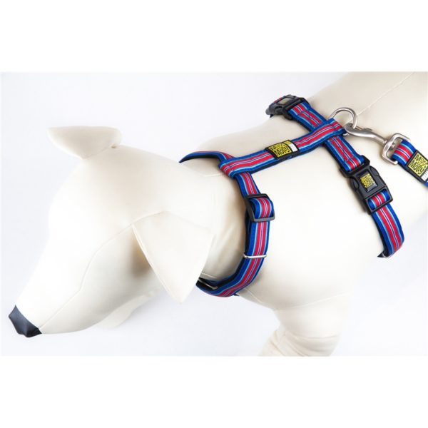 Max & Molly Hampton Strip Blue Harness M MM135015