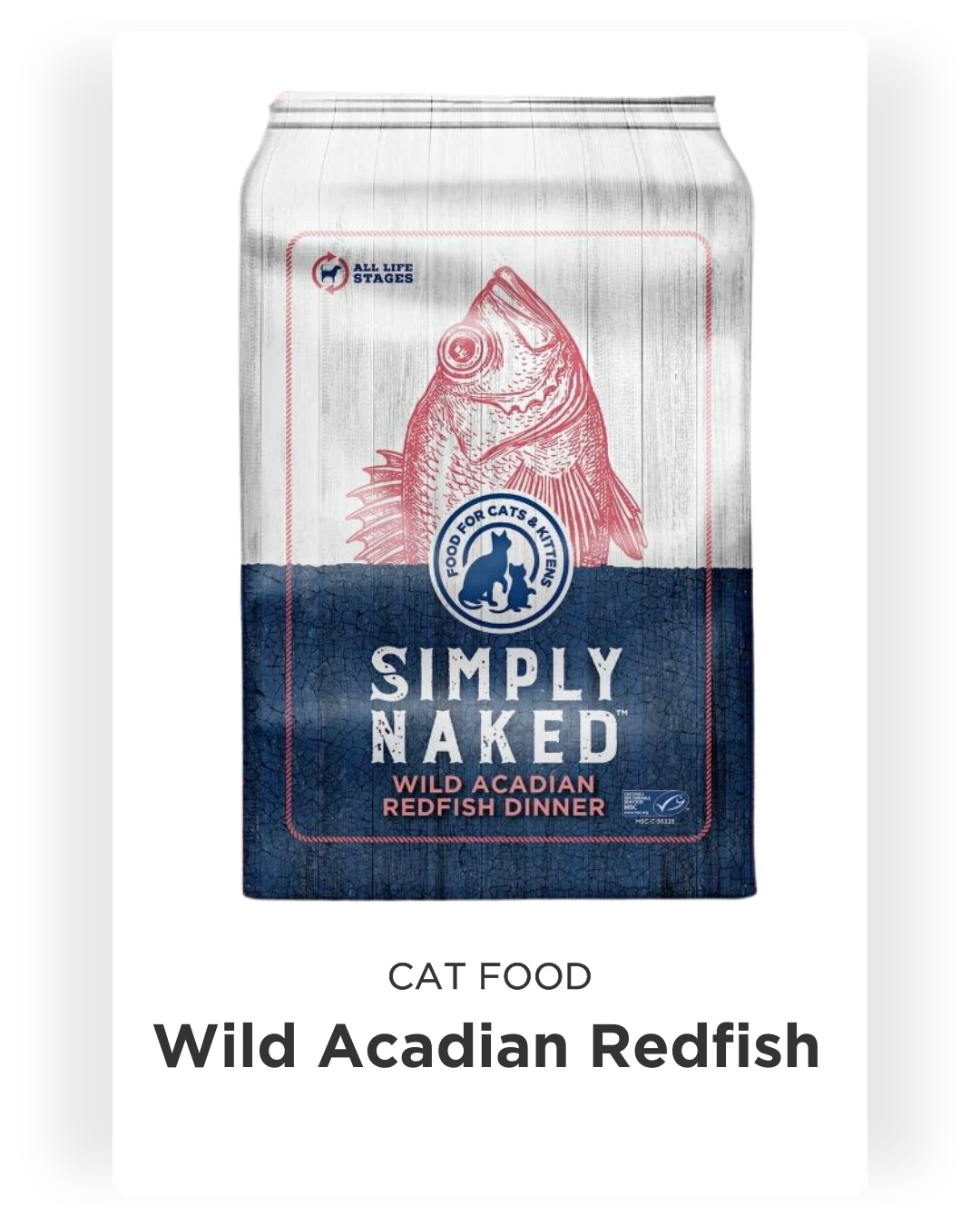 Cat Food: Wild Acadian Redfish(40 - 50G) - Grain-free formula